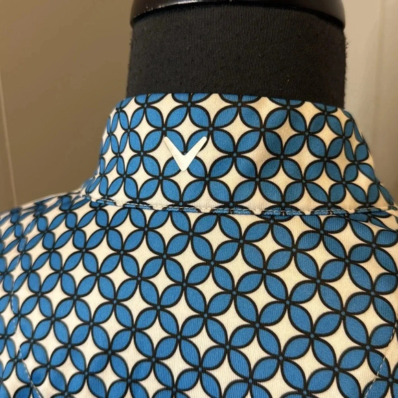 Z Callaway Women's Extra Large Floral Geo Print Golf Polo 1/3 Zip Up Opti-Dri - Picture 8 of 9